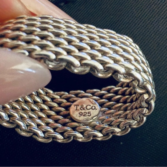 Tiffany & Co. Somerset Mesh Ring Flexible – 925 10mm wide Size 7 Retired Edition - Picture 7 of 8